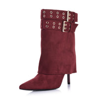 Fold over Stiletto Mid Boots