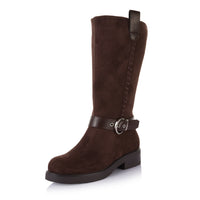 Woven Stitch Buckled Boot