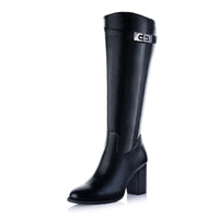 knee high belt boots