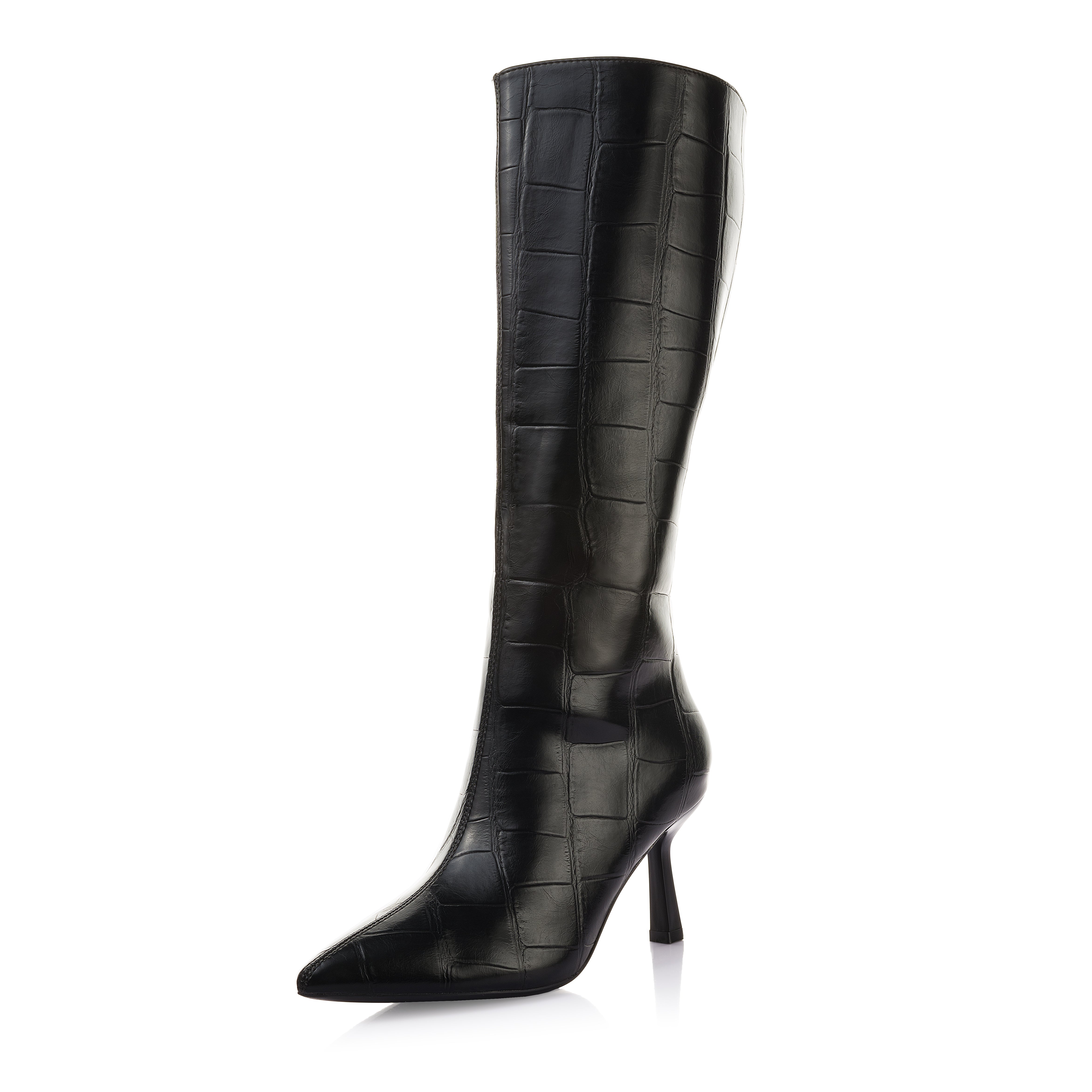 Tall Embossed Heel Boot