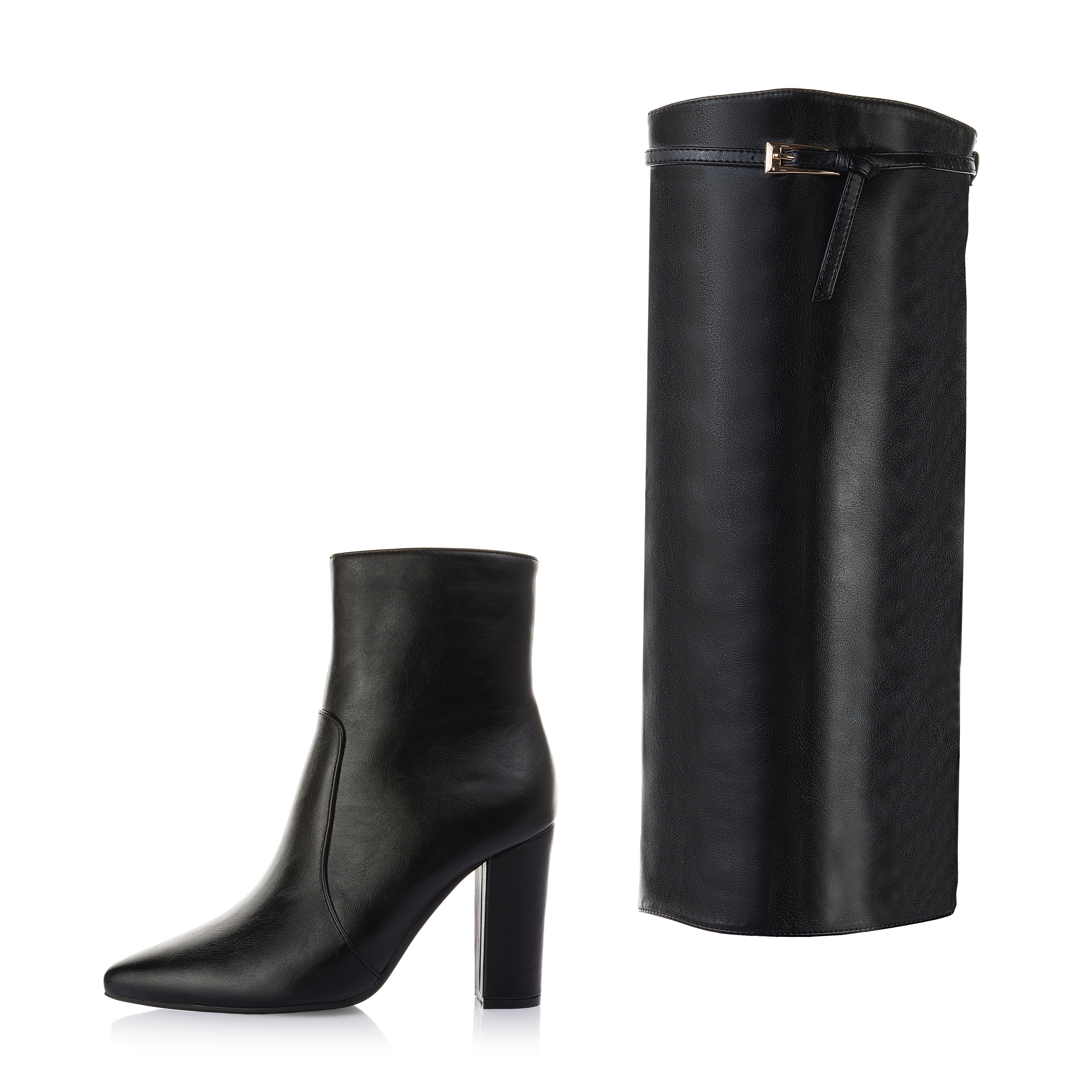 Two-in-One Tie Buckle Boot