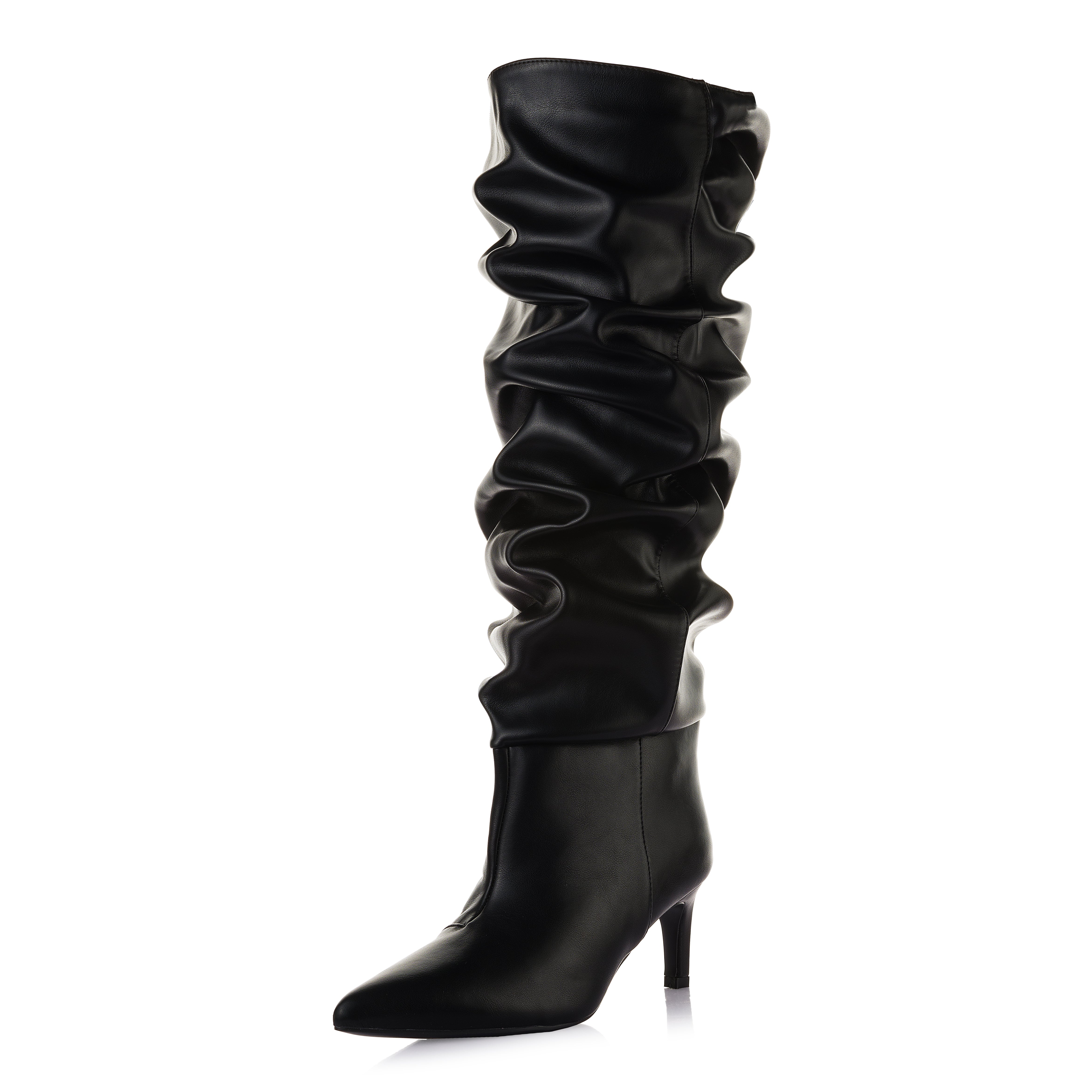 Scrunched Leather Boot
